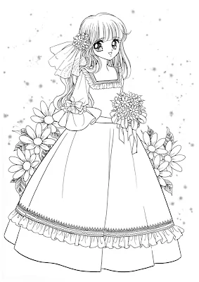 فتاة جميلة ترتدي فستاناً حولها الزهور