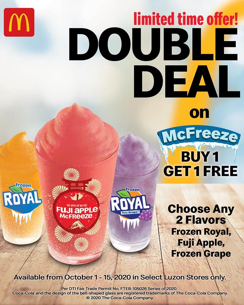 Manila Shopper McDo Double Deal on McFreeze Oct 2020