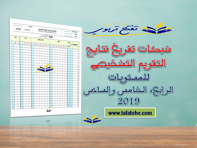 شبكات تفريغ نتائج التقويم التشخيصي للمستويات الرابع، الخامس والسادس 2019