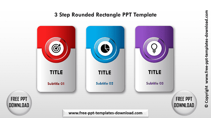 3 Step Rounded Rectangle PPT Template Download