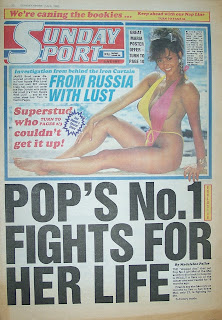 vintage Sunday Sport newspaper front cover from 5th July 1987