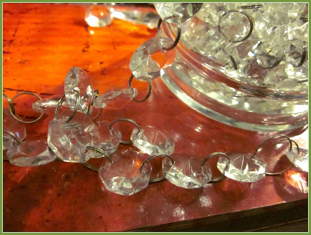 chandelier gems attached to jello mold