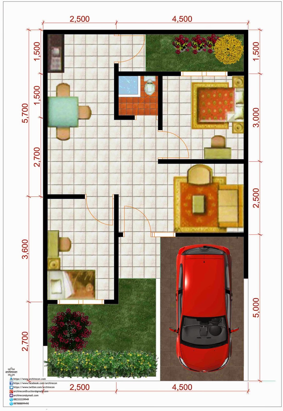 RUMAH MINIMALIS DI PEPELEGI WAGE Archirecon RUMAH MINIMALIS DI PEPELEGI WAGE Archirecon