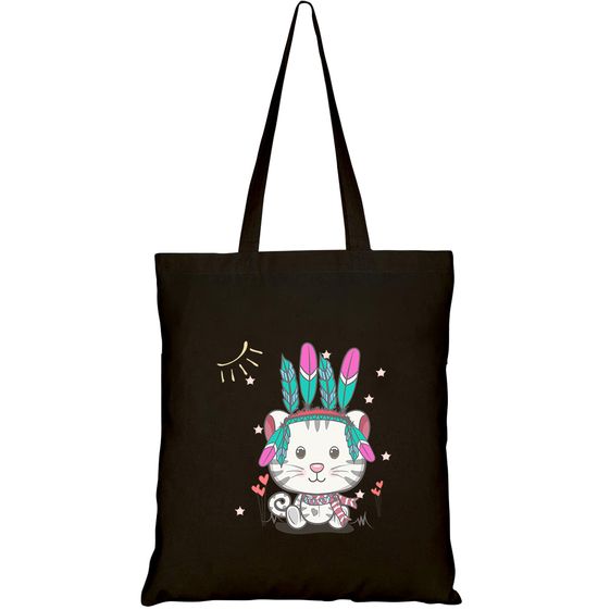 TÚI VẢI TOTE CANVAS IN HÌNH CUTE BABY KITTEN GREETING CARD WITH PATTERN SET HT223 – HTFASHION