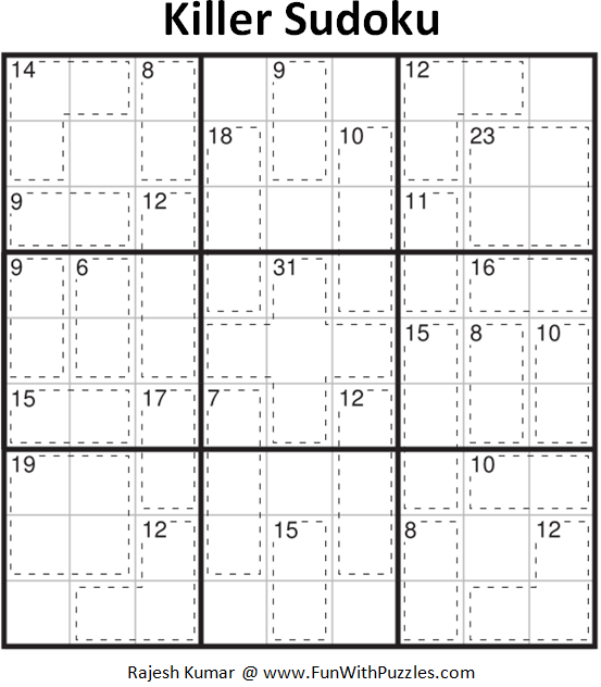 Killer Sudoku Puzzle (Fun With Sudoku #361)