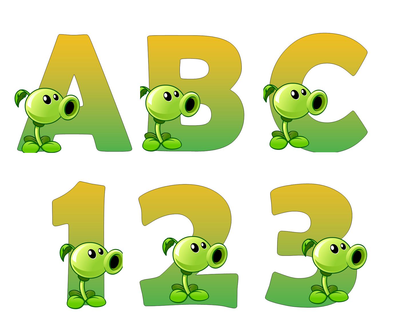 Kits imprimibles gratis Abecedario plantas vs zombies Kits imprimibles gratis Abecedario plantas vs zombies