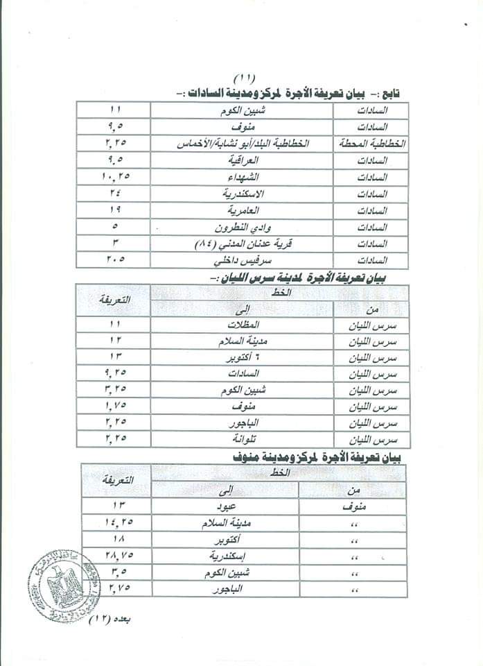 ننشر التعريفه الجديده للمواصلات داخل وبين المدن المصرية بعد زياده اسعار الوقود بجميع المحافظات FB_IMG_1562330892169