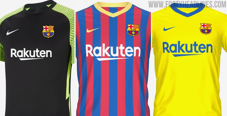 Nike FC Barcelona 21-22 Home, Away & Third Kits Based on Teamwear ...