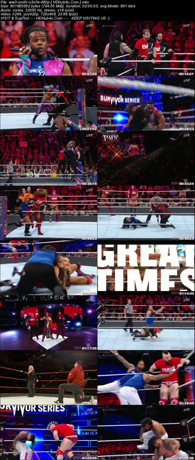 WWE Survivor Series 2017 PPV WEBRip 480p 750mb Download