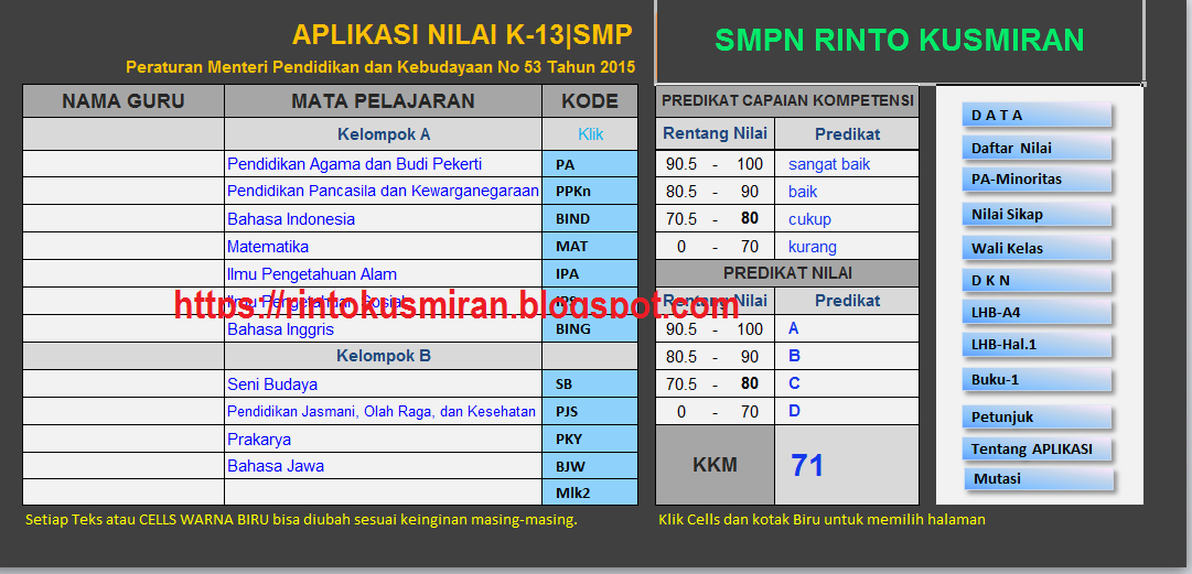 Rinto Kusmiran APLIKASI RAPORT K13 SMP Rinto Kusmiran APLIKASI RAPORT K13 SMP
