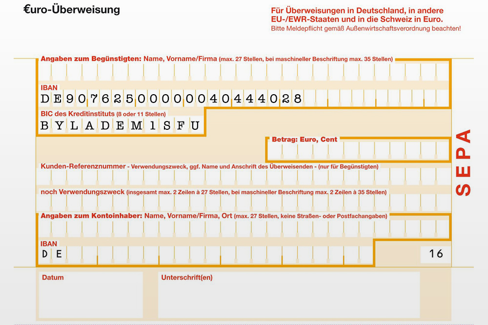 DE90762500000040444028 Diese IBAN muss ab heute auf allen Überweisungen stehen