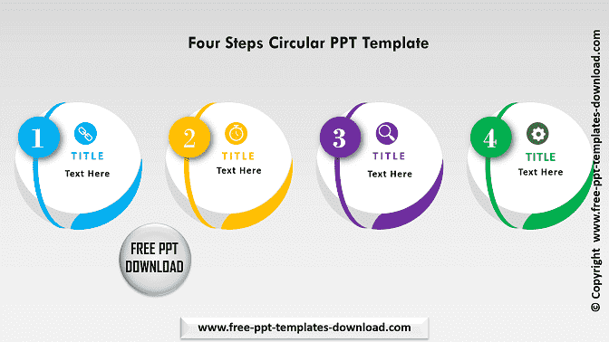 Four Steps Circular PPT Template Download