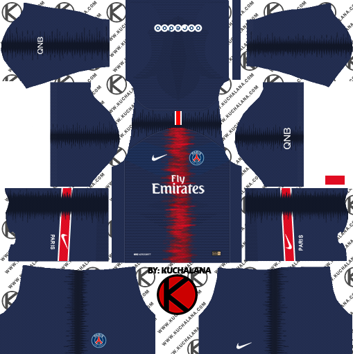 Paris SaintGermain (PSG) 2018/19 Kit  Dream League Soccer Kits