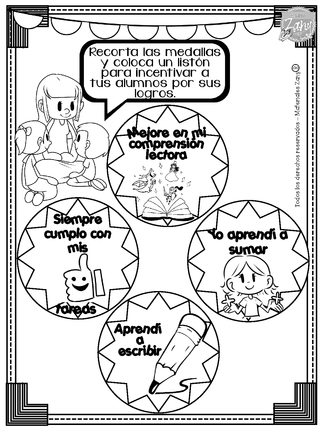 Medallas de logro Materiales Zany