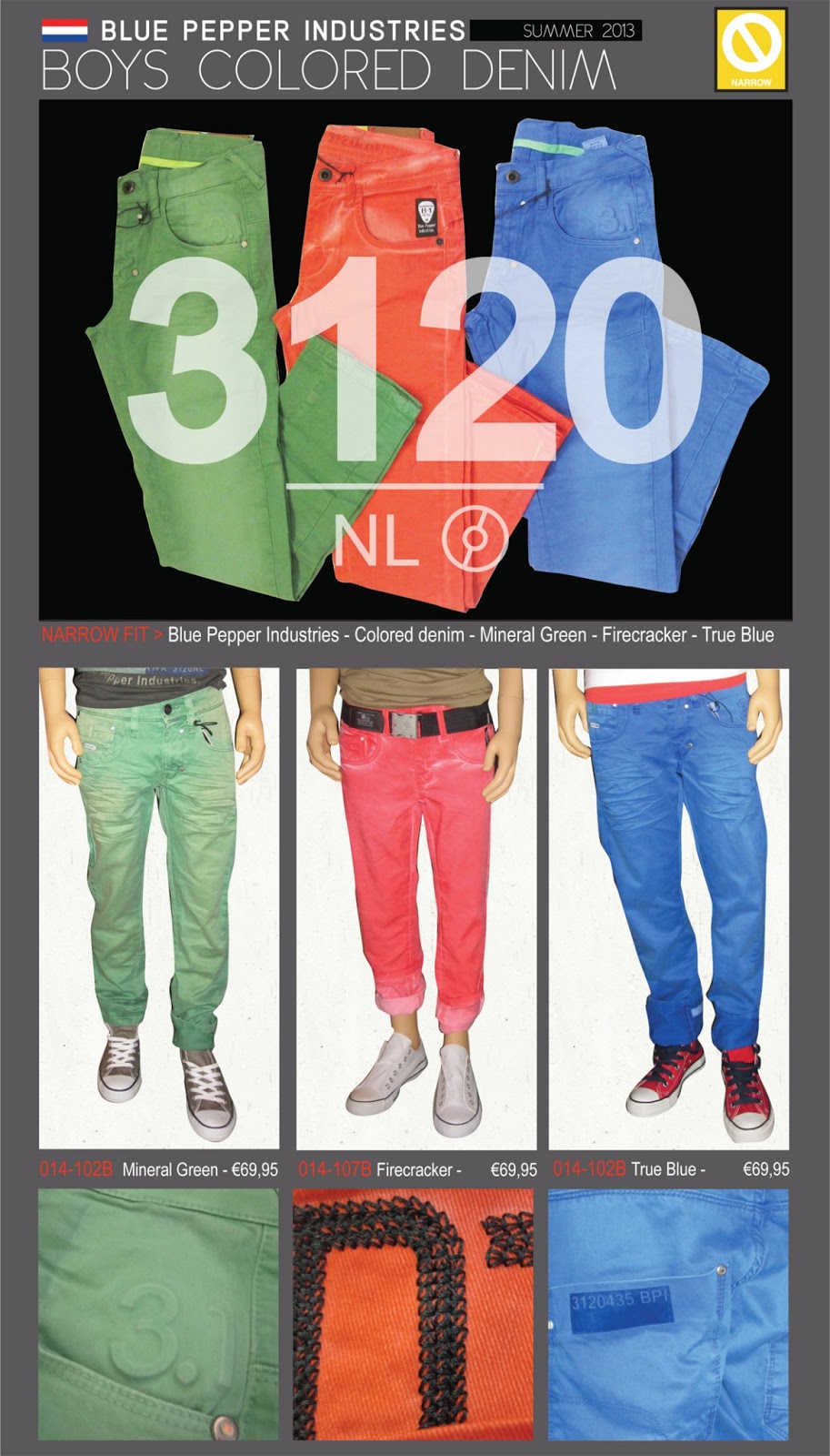 Blue Pepper Industries BPI Boys Colored Denim