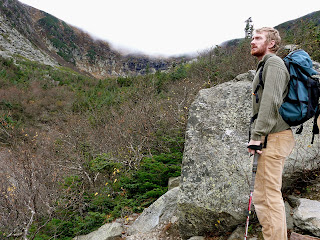 hiker in ravine