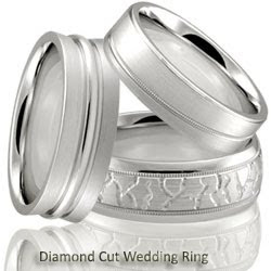 Diamond Cut Wedding Rings