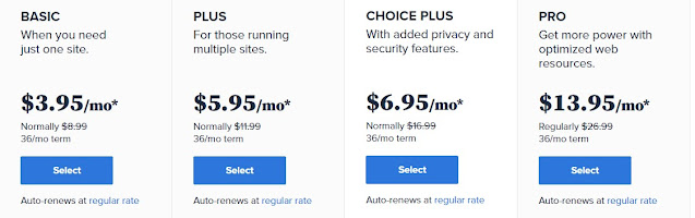 bluehost web hosting pricing for beginners