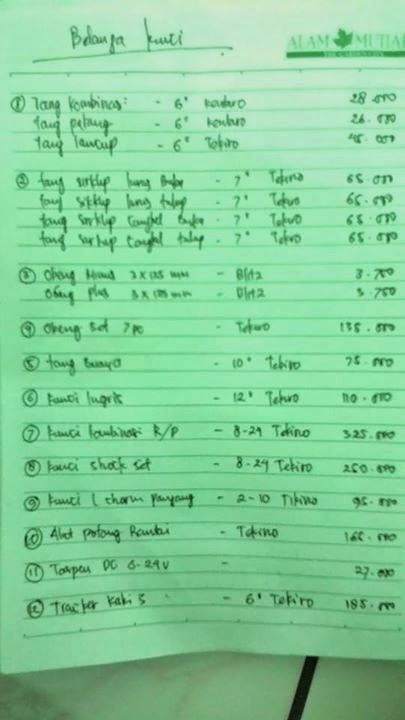 Daftar Harga Peralatan Bengkel Mobil Dunia Otomotif 2020