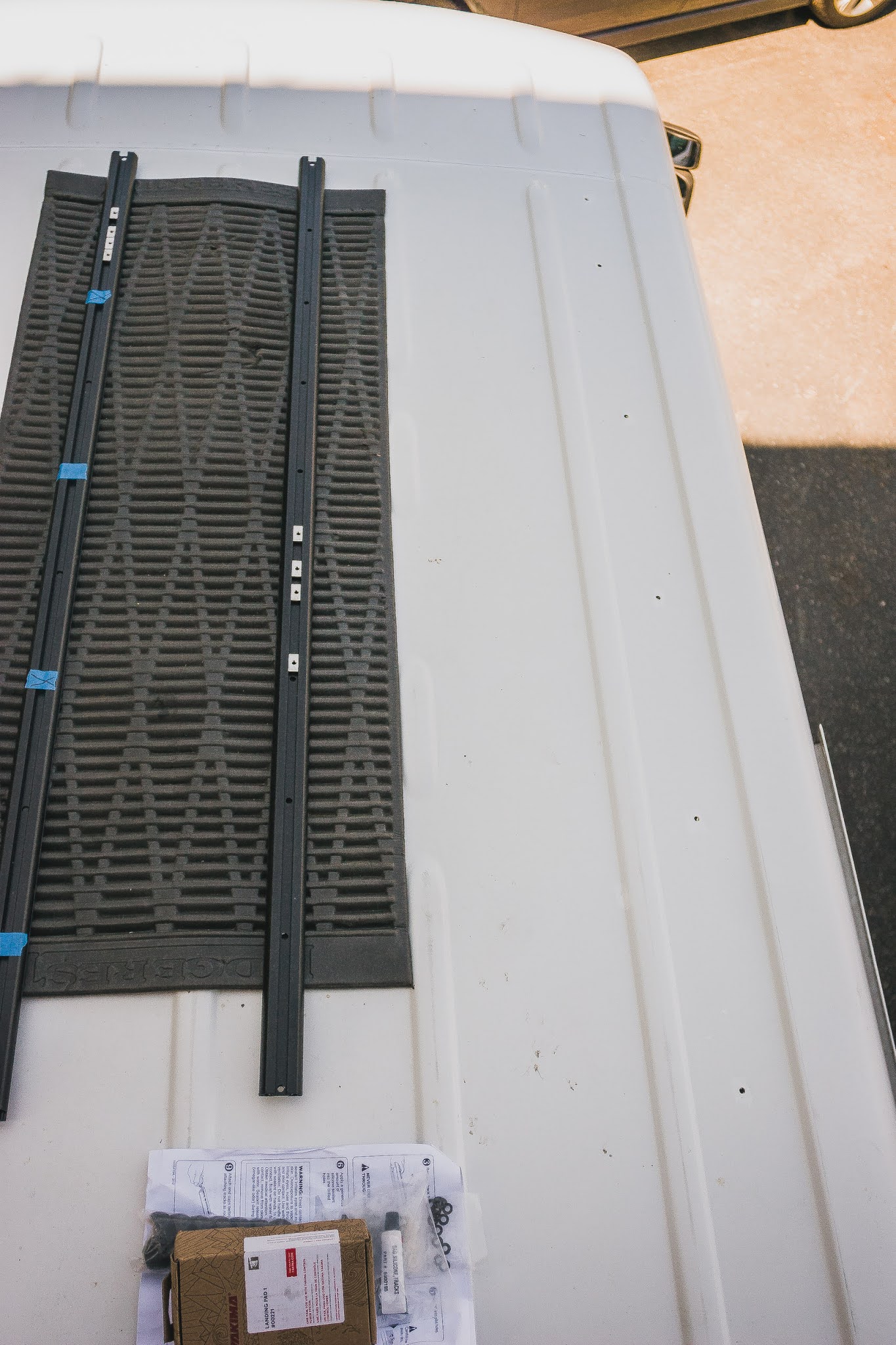 Sprinter van Yakima roof rack and awning