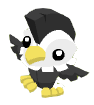 a black and white eagle plushie with a mohawk