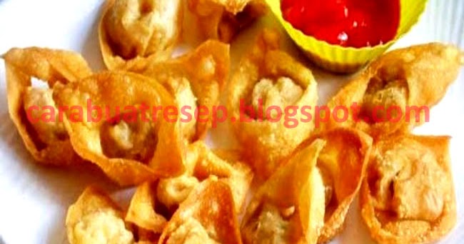 membuat kerupuk pangsit goreng isi ayam resep masakan indonesia Resepi Telur Ikan Goreng Tepung Enak dan Mudah