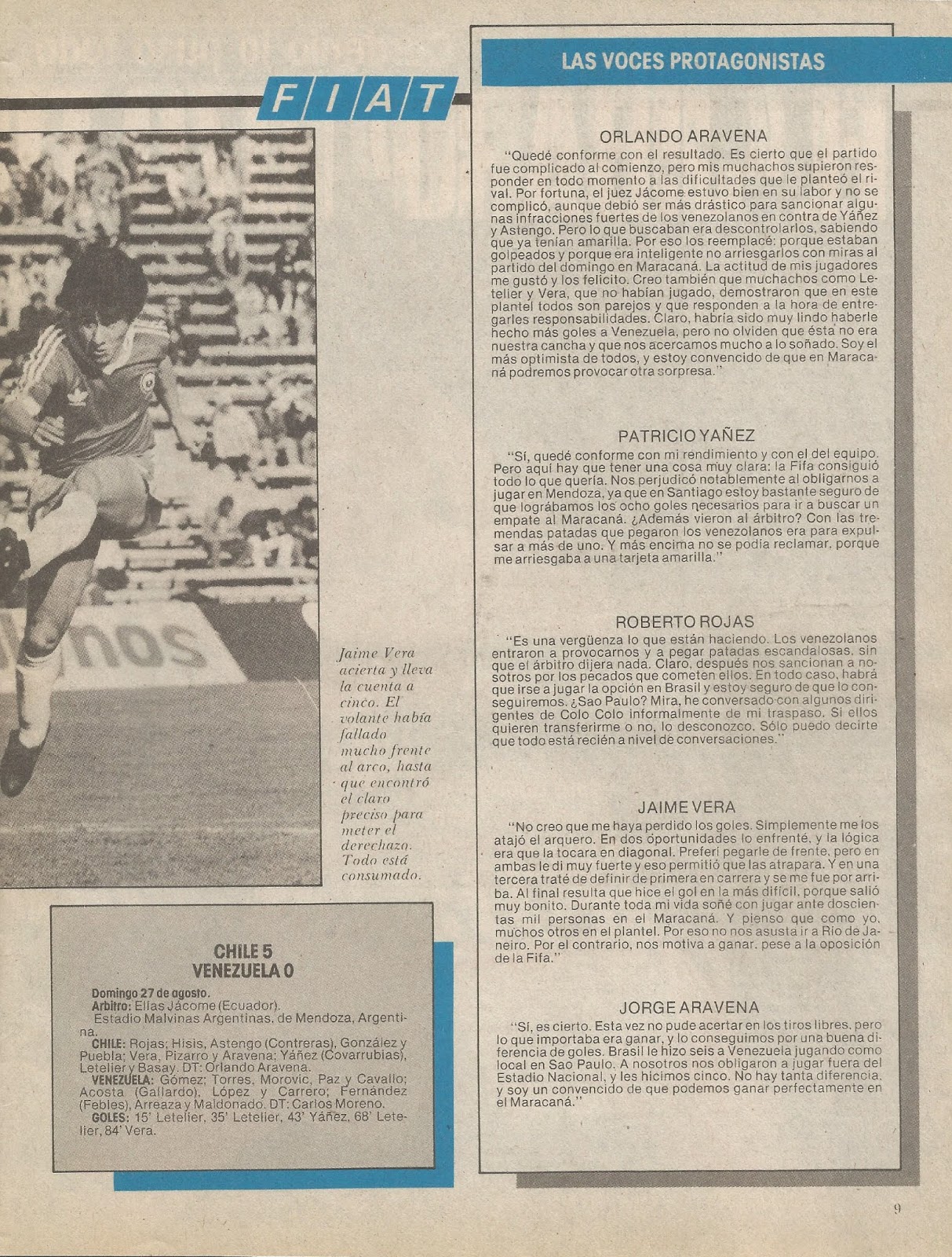 Partidos de la Roja [27/08/1989] ChileVenezuela 50