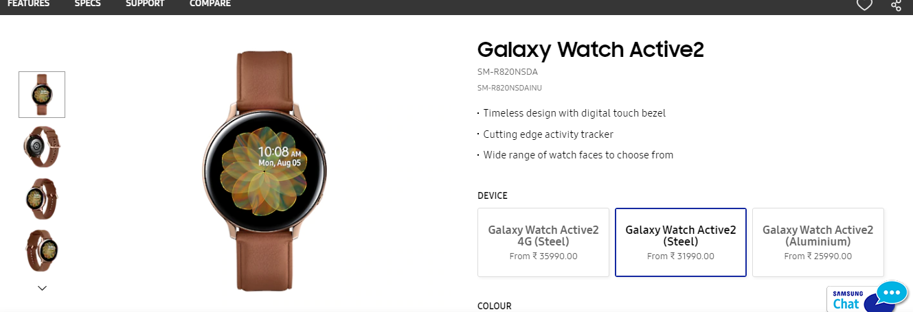Samsung Galaxy Watch , Samsung Galaxy Watch active 2 price , and full specification