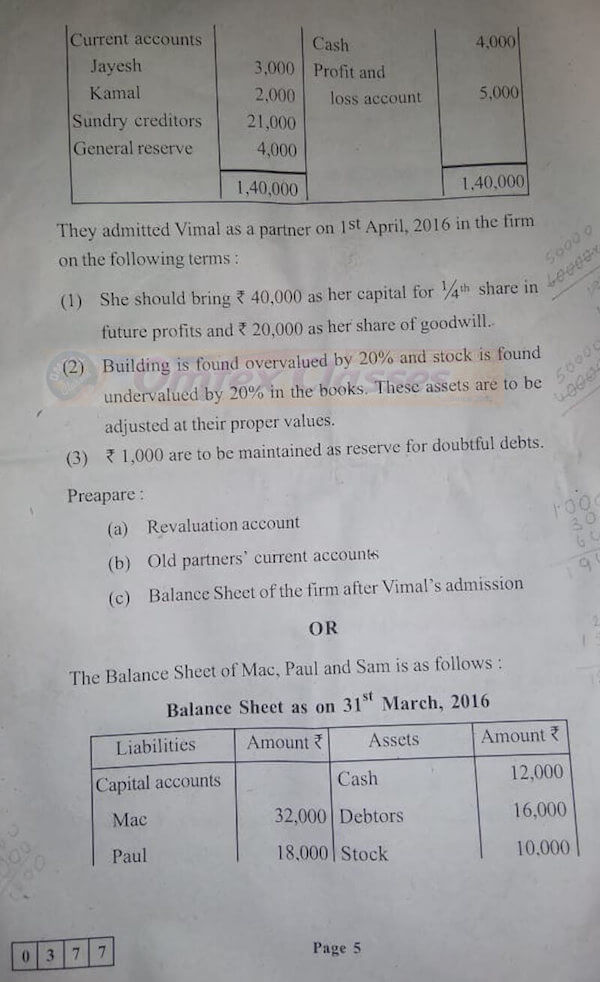 Education HSC Accounts March 2020 Board Paper With Solution.