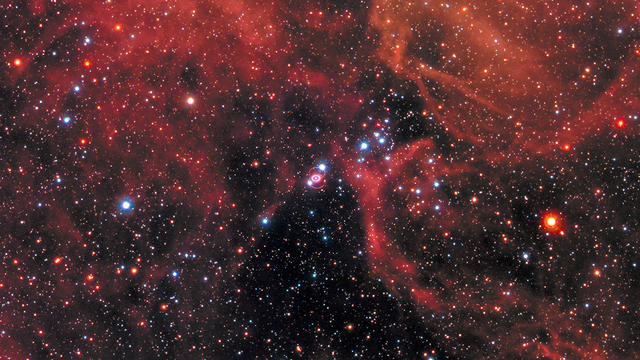 Supernova 1987A within the Large Magellanic Cloud.