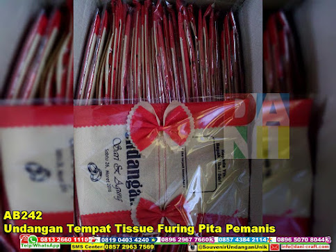 jual Undangan Tempat Tissue Furing Pita Pemanis