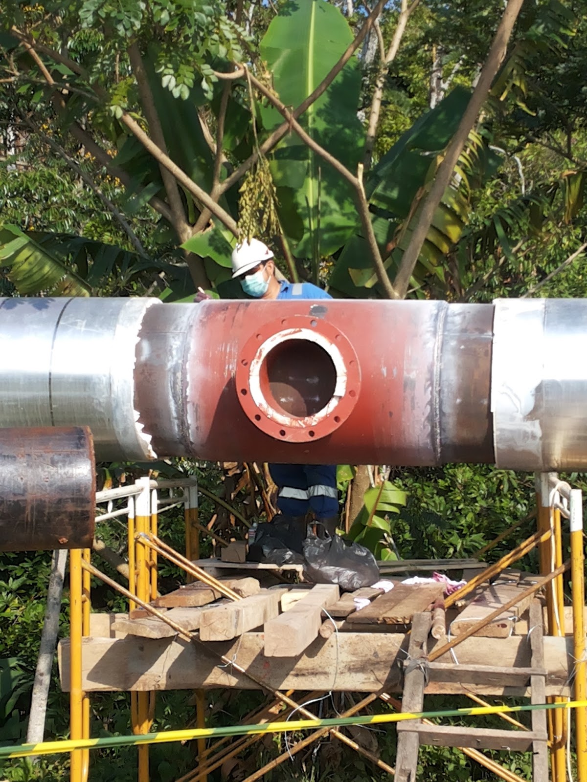 Jasa Pekerjaan Hot Tapping Split Tee dan Weld Olet