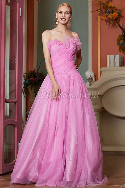 newest hot pink evening dress