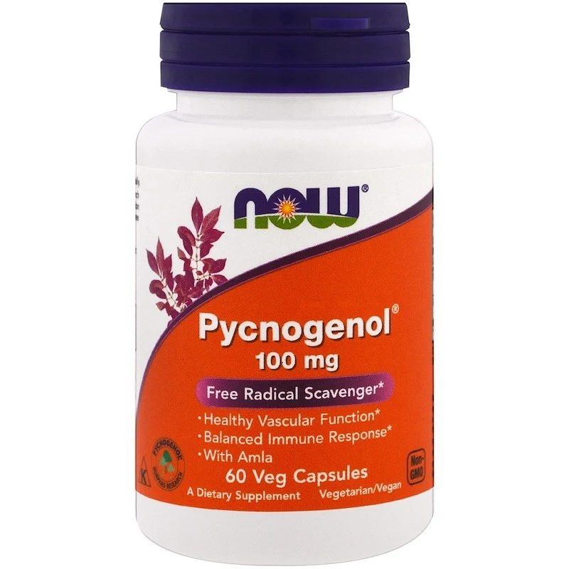 Now Foods, Pycnogenol, 100 мг, 60 вегетарианских капсул