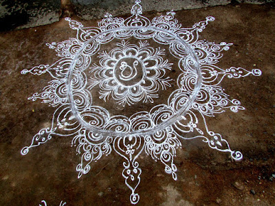 NWoBS Blog: Pocket friendly ideas to celebrate an eco-friendly Diwali without compromising the festive cheer! Rangoli made with wheat flour