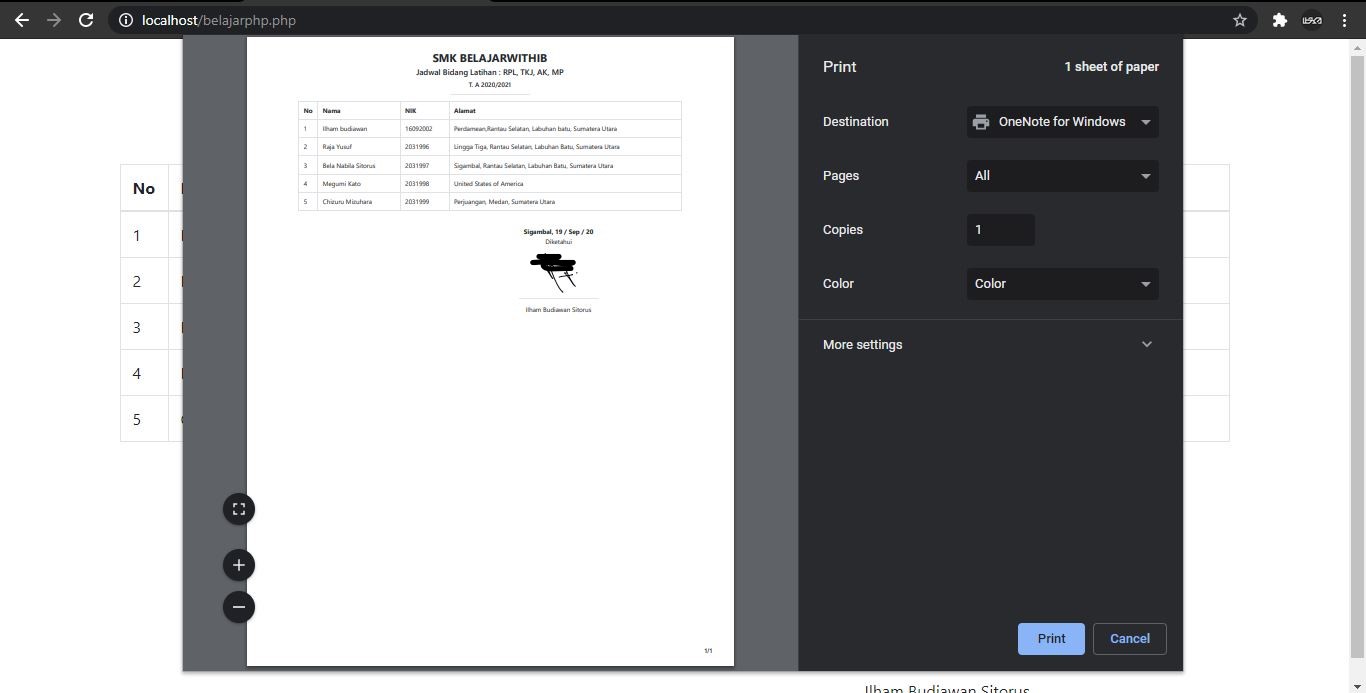 Tutorial PHP Pemula #10 : Cara Membuat Laporan PDF Dan Beserta Tanda