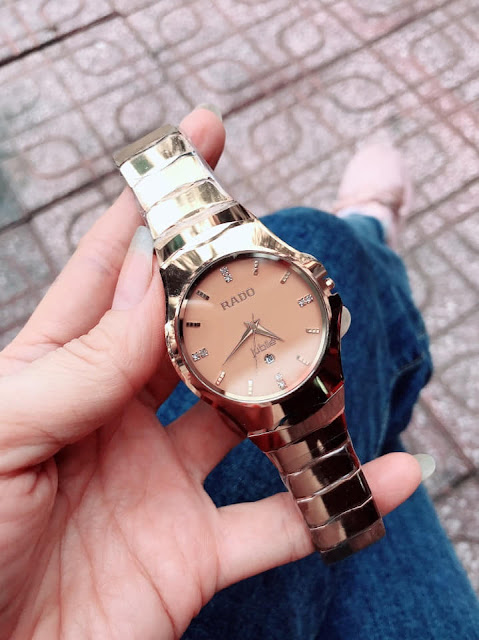 Đồng hồ nam dây đá ceramic vàng Rado