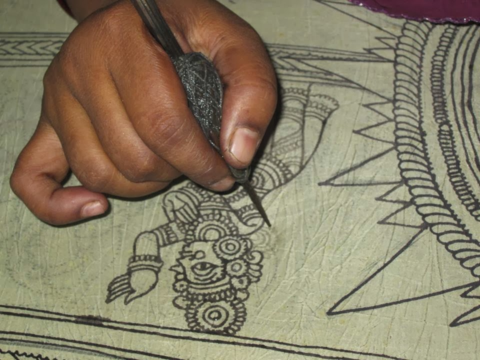 KALAMKARI JAYANTH KALAMKARI DESIGNS Pen Kalamkari Painting Process
