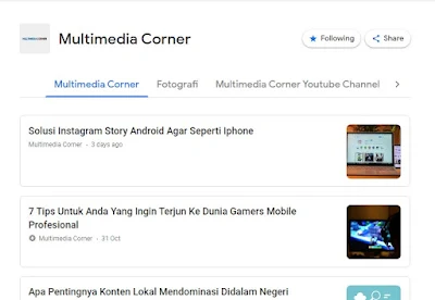 Multimedia Corner on Google News