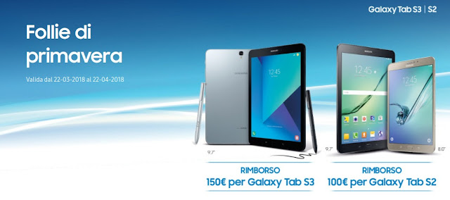 Promozione Samsung: fino a 150 euro di rimborso su Galaxy Tab S2 e Galaxy Tab S3