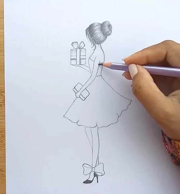 رسم فتاة بالرصاص رسم فتاة جميلة بالرصاص