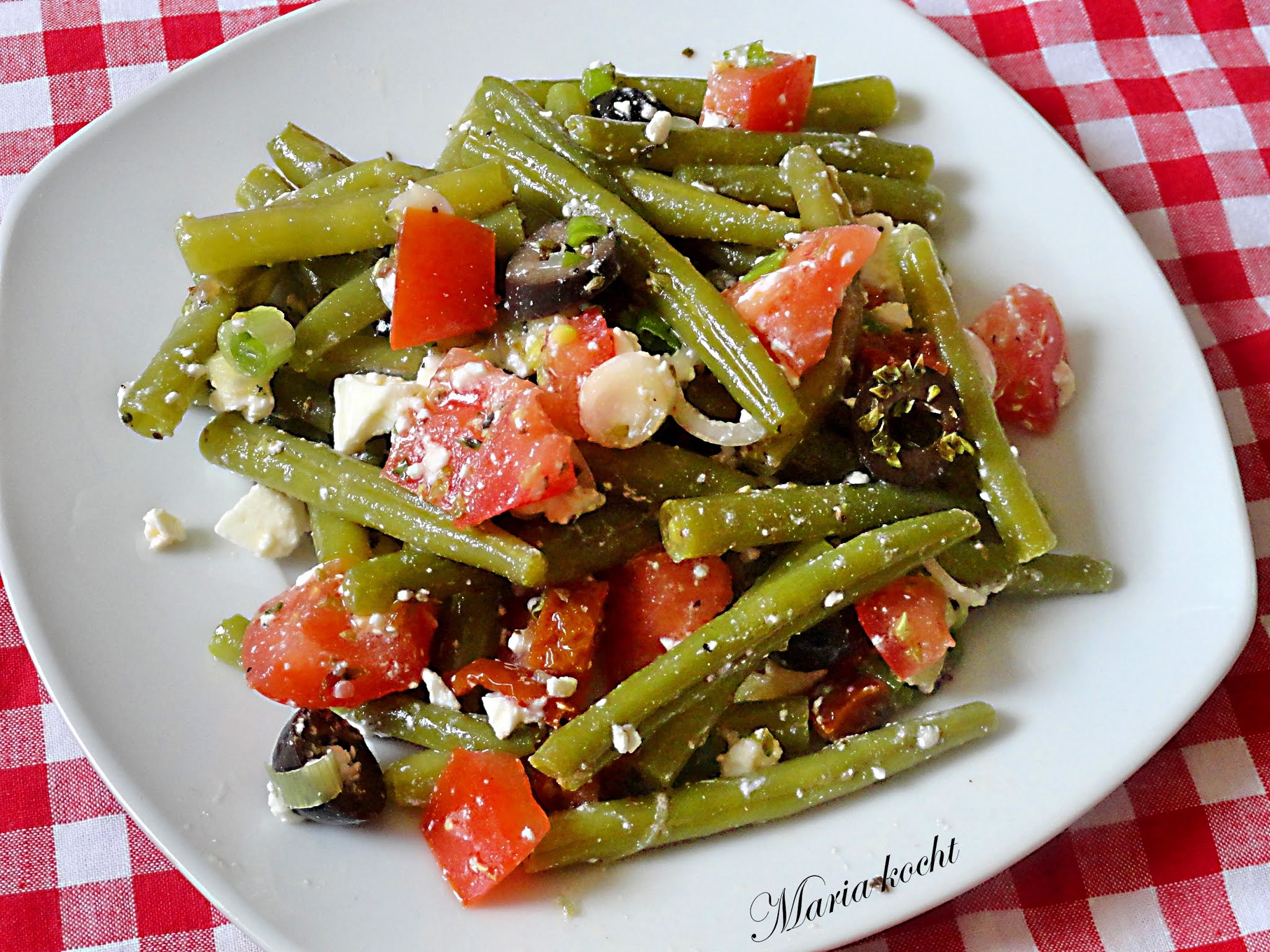 Maria kocht: Grüne-Bohnen-Salat nach griechischer Art / Görögös ...