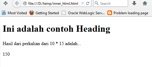 JavaScript Inner HTML