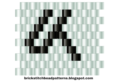 Free brick stitch beaded alphabet pattern letter U download.