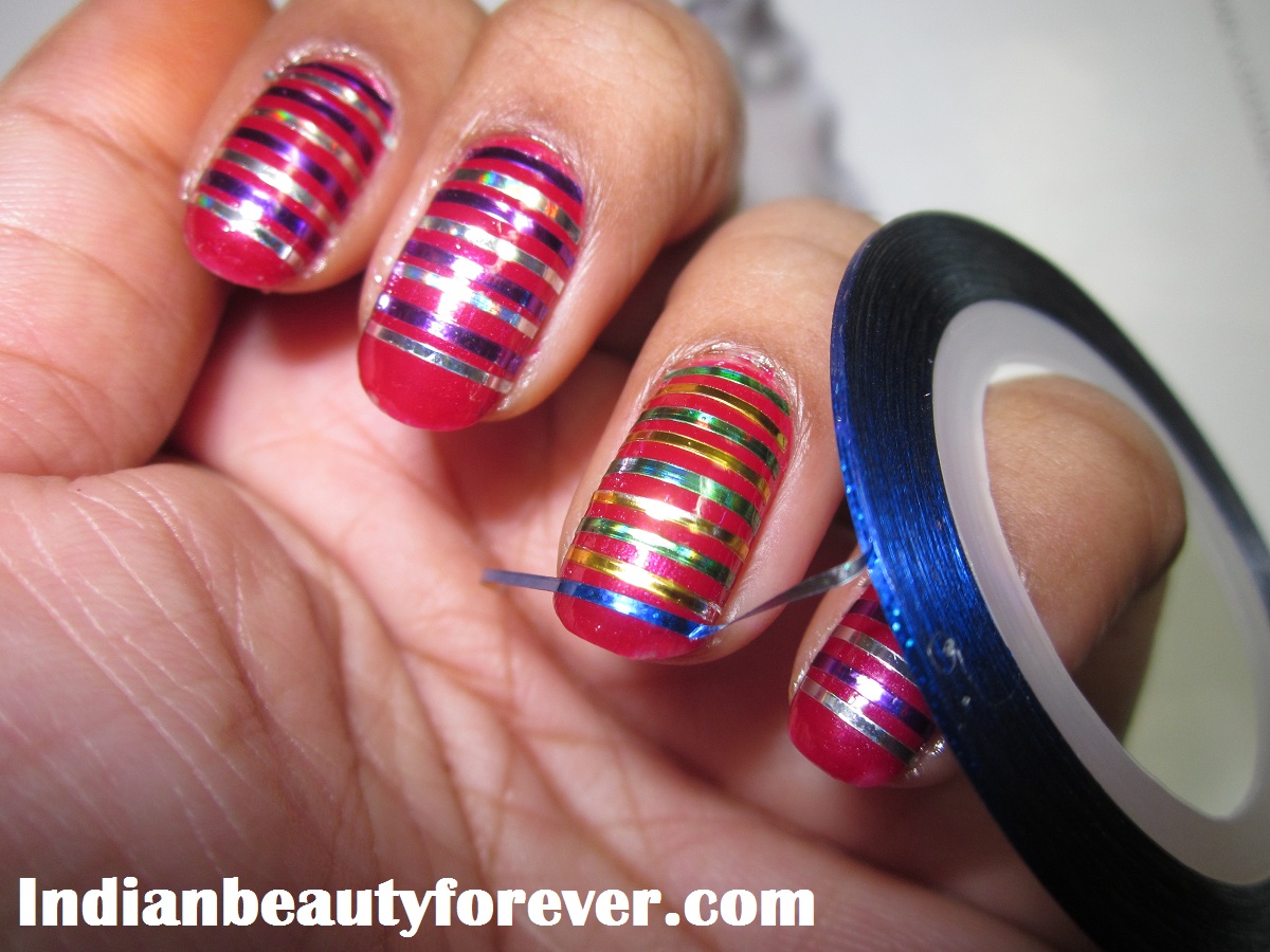1. Stripping Tape Nail Art Designs - wide 10