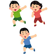 踊る子供たちのイラスト（バラバラ）