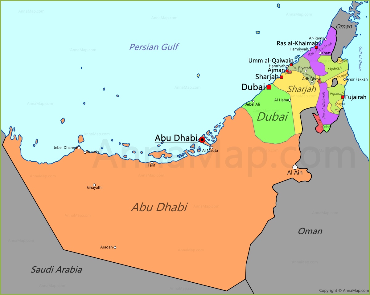 Uae States Map ~ Maps Capital Uae States Map ~ Maps Capital