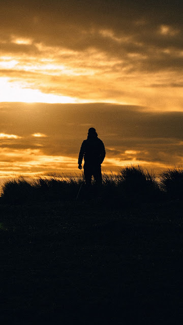 HD wallpaper lonely man, sunset, silhouette, evening HD wallpaper lonely man, sunset, silhouette, evening