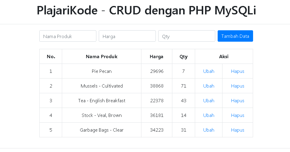 Membuat Crud Dengan Php Mysqli