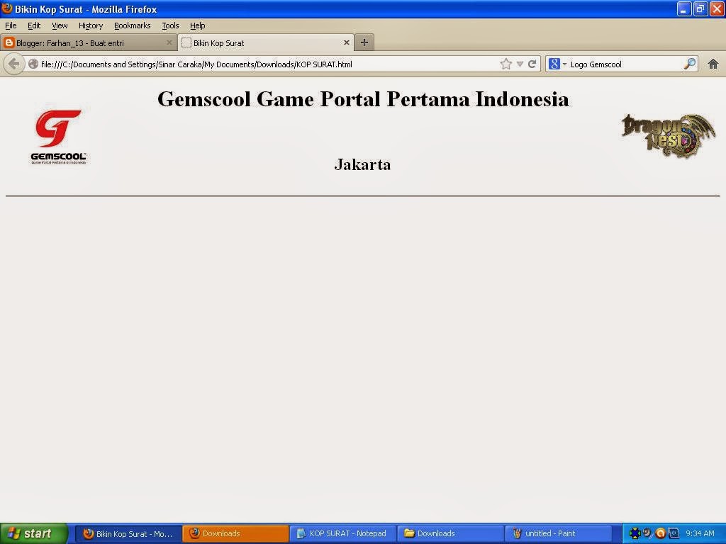 Cara Membuat Kop Surat Dengan Html Contoh Kop Surat